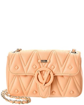 Valentino By Mario Valentino Poisson Diamond Leather Crossbody Womens Orange