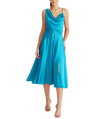 Атласное платье миди А-силуэта Theia Hayden женское 12