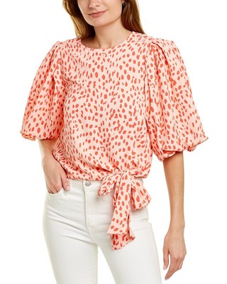 

Женский топ Vince Camuto с пышными рукавами и животными, размер, Soft peony