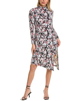

Женское платье миди Bcbgmaxazria с воротником-стойкой, Черный