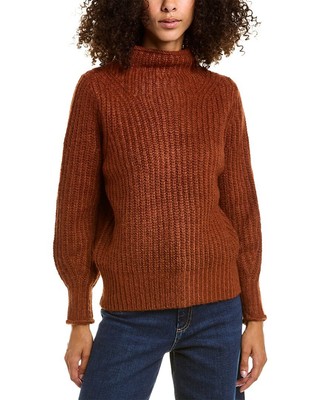 

Женский шерстяной свитер Madewell Loretto с воротником-стойкой, Коричневый