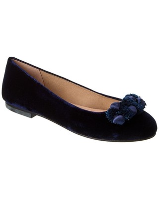 

Бархатные женские туфли на плоской подошве French Sole Ellis, Синий, NA