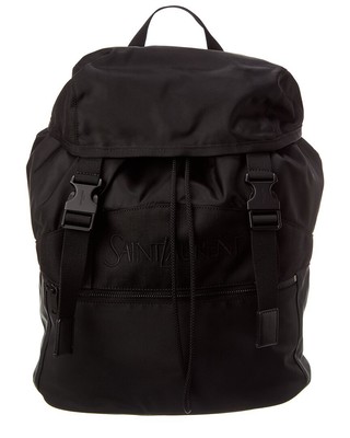 Мужской рюкзак с кожаной отделкой Saint Laurent Black Os