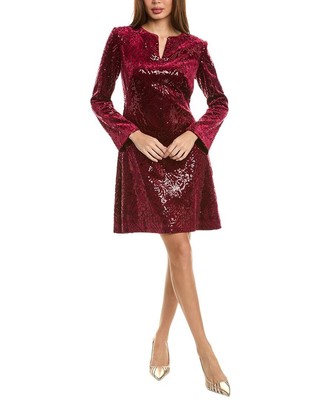 Женское мини-платье Tadashi Shoji с блестками, красное 8