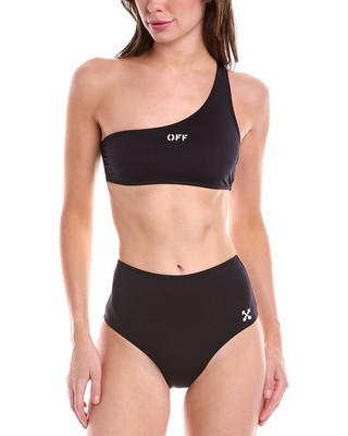

Off-White Комплект бикини на одно плечо из 2 предметов, женский черный