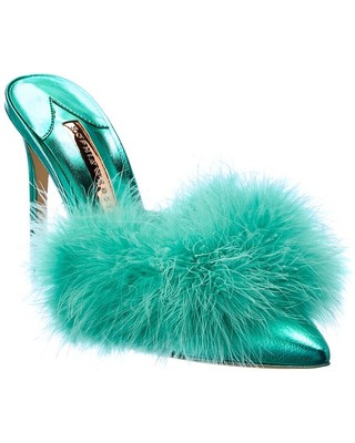 Женские кожаные туфли Sophia Webster Delicia Marabou, зеленые 38,5