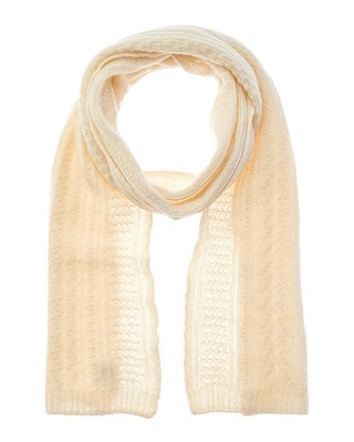 Portolano Stitched Cashmere Scarf Womens White
