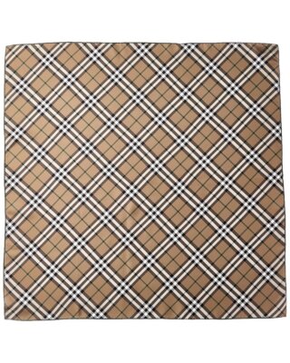 Burberry Check Silk Scarf Womens Green