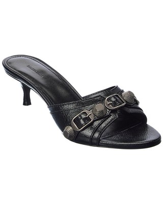 

Женские кожаные сандалии Balenciaga Cagole, Черный, NA