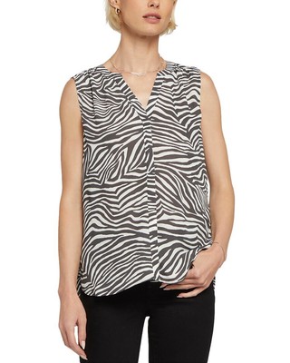 

Женская блузка без рукавов с защипами Nydj, Hmetro zebra