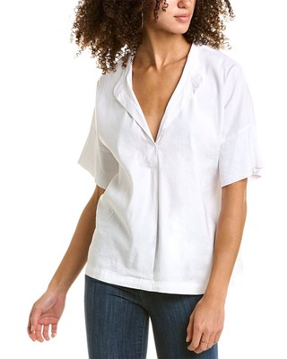 

Рубашка из смесового льна Vince Popover женская белая, Белый