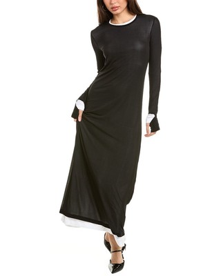 Helmut Lang Layered Maxi Dress Womens Black Xs