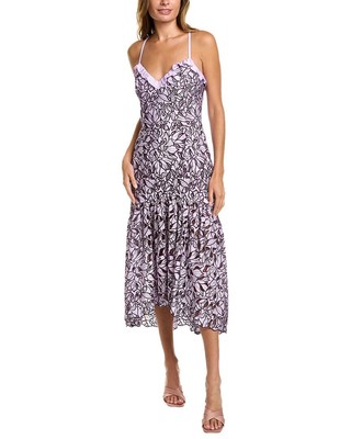 

Женское платье миди Marchesa Notte Peony, Фиолетовый
