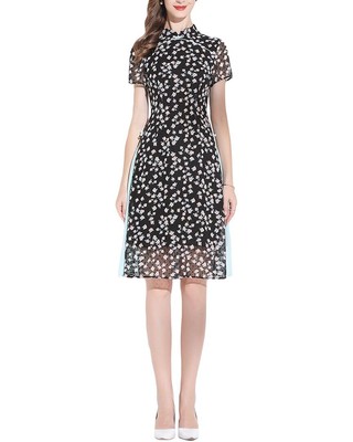 

Женское платье миди Gyalwana, Black/multicolor floral print
