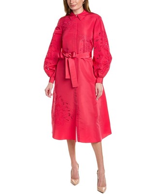 

Женское шелковое платье-тренч Carolina Herrera, красное, Красный