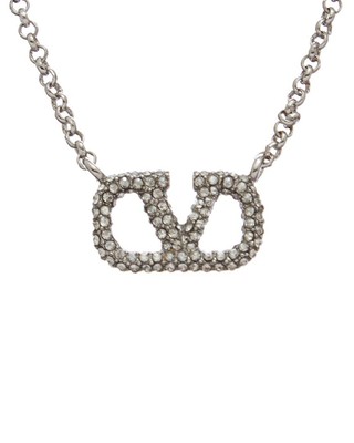 Фирменное ожерелье с подвеской Valentino Vlogo из серебра для женщин