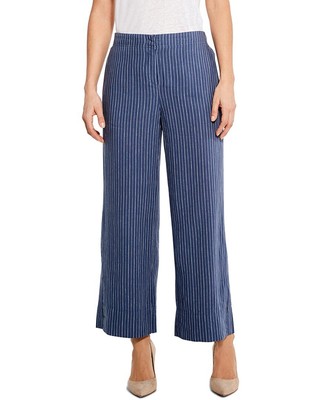 

Nic+Zoe Petite Central Park Широкие льняные брюки до щиколотки для миниатюрных женщин, синие, Синий, NA