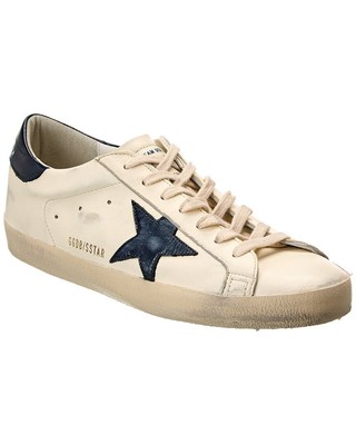 Мужские кожаные кроссовки Golden Goose Super Star бежевые 40