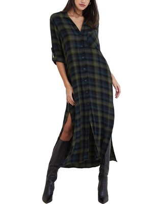 

Женское платье дастер с закатанными рукавами Bella Dahl, Jagrpjasper green plaid