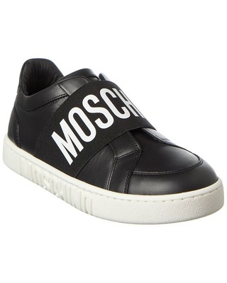 

Женские кожаные кроссовки с логотипом Moschino, Черный, NA