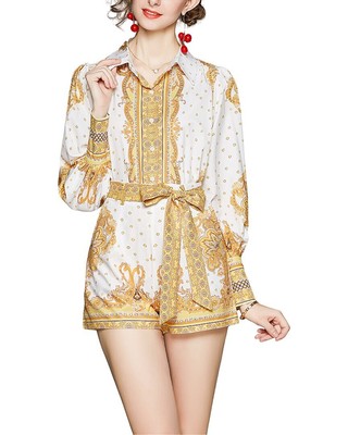 

Женский комплект из 2 рубашек и шорт Dza, White - yellow, NA