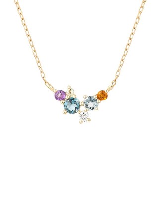 Женское колье с бриллиантами и драгоценными камнями Adina Reyter 14K 0,12 Ct.