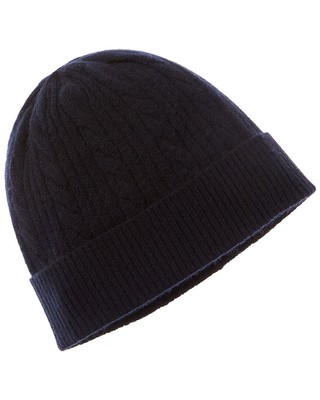 Женская кашемировая шапка Brodie Cashmere Twist Cable синего цвета