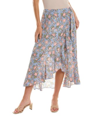 

Женская макси-юбка Max Studio с рюшами, Blue/rose bloom