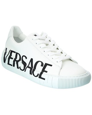

Мужские кожаные кроссовки Versace Greca с логотипом, Белый, NA