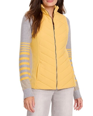 Nic+Zoe Quilted Knit Trim Puffer Vest Womens
