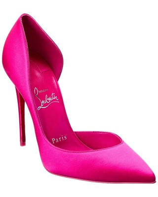 Женские туфли-лодочки из атласа Christian Louboutin Iriza 100 Розовый 37