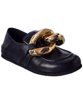 

Женские кожаные лоферы Jw Anderson с цепочкой, черные, Черный, NA