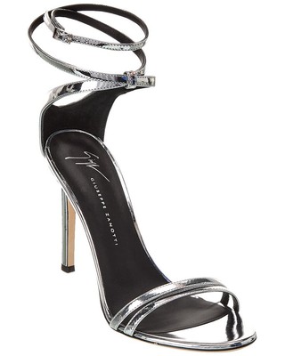 

Женские кожаные сандалии Giuseppe Zanotti Basic 105, серебристые, Серебряный, NA