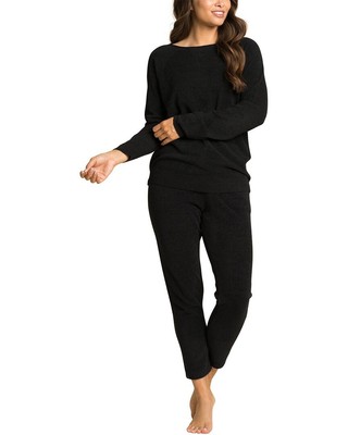 

Женский пуловер Barefoot Dreams с закатанным воротником размера, Черный