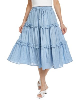 

Женская макси-юбка в горошек Emmie Rose Swiss Dot, Синий