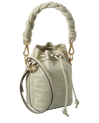 

Женская сумка-мешок Fendi Mon Tresor Mini FF из ткани и кожи, зеленая, NA