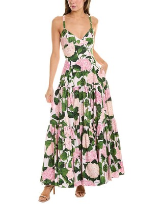 Женское платье Oscar De La Renta с гортензией, розовое 10