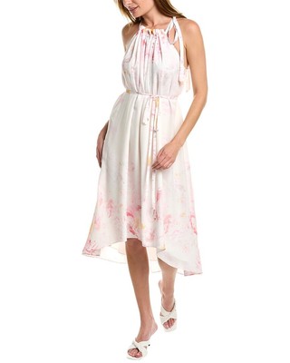Bcbgmaxazria Женское миди-платье со сборкой на бретелях, белое 12