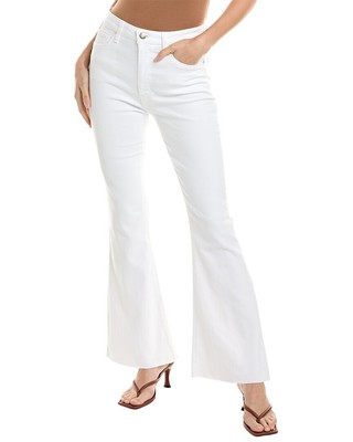 Джинсы Hudson Jeans Holly Весенне-белые с высокой посадкой, расклешенные джинсовые женские ботинки