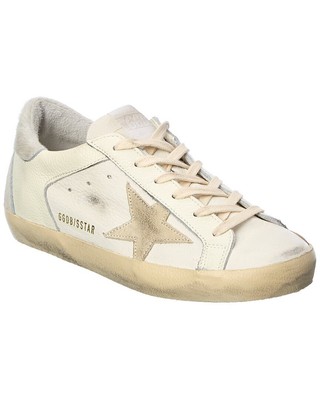 

Женские кроссовки Golden Goose Superstar из кожи и телячьего волоса, White/cream/silver, NA