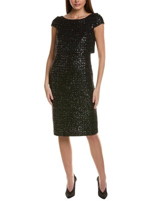 Женское платье-футляр из полушерстяной ткани с блестками St. John