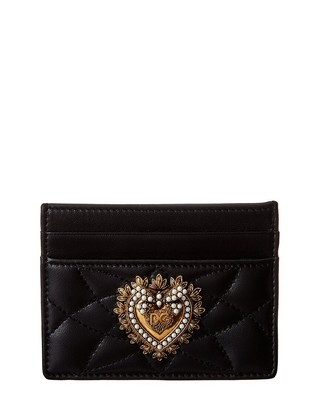Кожаный держатель для карт Dolce & Gabbana Devotion Женский, черный