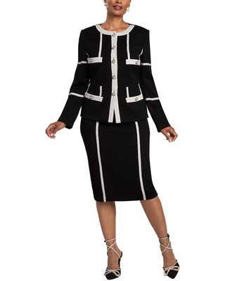 

Женский комплект из 2 предметов Donna Vinci, куртка и юбка, Black/offwhite