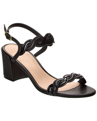 

Женские кожаные сандалии Stuart Weitzman Twistie Block, черные, Черный, NA