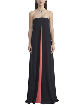 Женское шелковое платье Lafayette 148 New York Color Block без бретелек из смесовой ткани