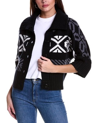 

Укороченный женский кардиган Forte Cashmere из шерсти и смеси кашемира с капюшоном в скандинавском стиле, Черный