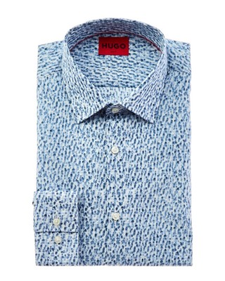 

Hugo Hugo Boss Kenno Slim Fit классическая рубашка мужская синяя, Синий, NA