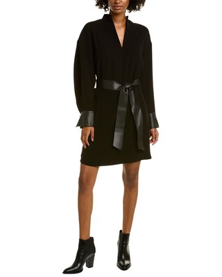 

Женское мини-платье Vince с поясом, Черный