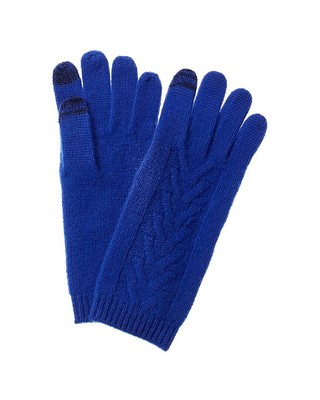 

Кашемировые перчатки Amicale Cashmere Trellis с косой строчкой, женские синие, Синий