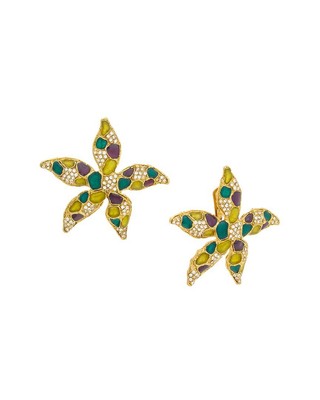 Oscar De La Renta 14K Starfish Earrings Womens